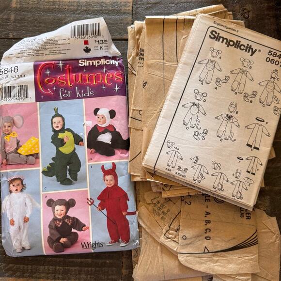 Simplicity Costumes For Kids Pattern Panda, Devil, Angel, Dinosaur CUT Sizes 1-4 - Picture 2 of 4